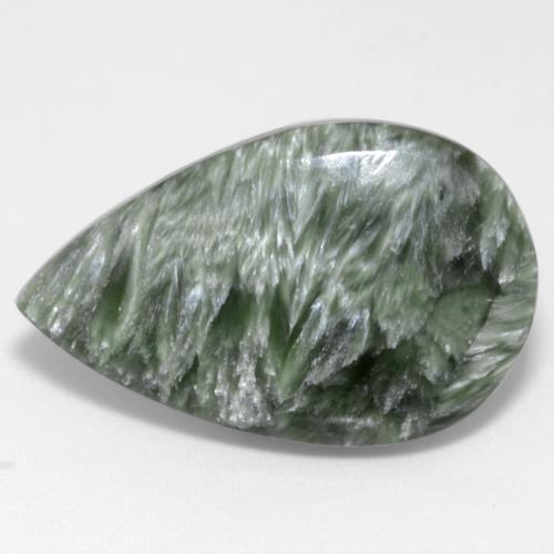 12.22克拉天然绿色绿泥石，梨形，27.1×17毫米，不透明