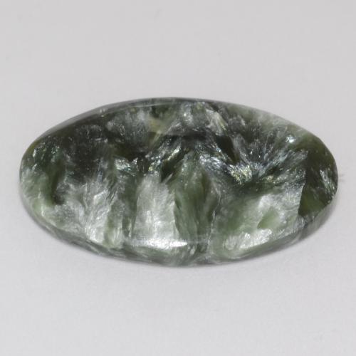 9.63克拉天然绿色绿泥石，椭圆形切割，23.2×16.2毫米，不透明