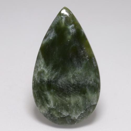 8.10克拉天然绿色绿泥石，梨形，25.3×14.7毫米，不透明