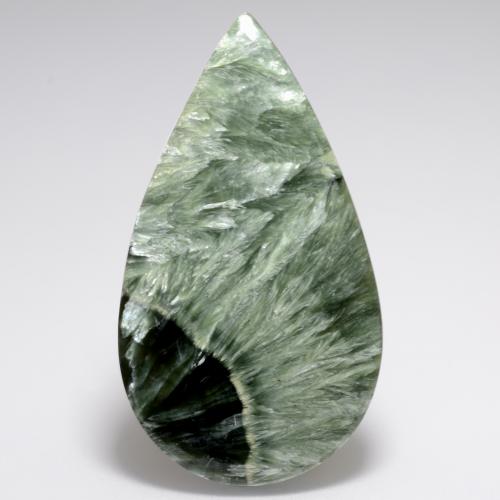 20.54克拉天然绿色绿泥石，梨形，39.4×22.1毫米，不透明