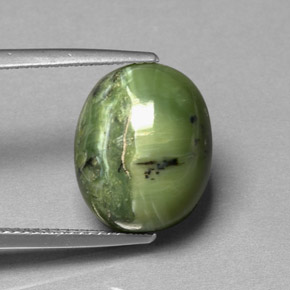 7.13克拉天然绿色蛇纹石，椭圆形切割，14.6×12毫米，不透明
