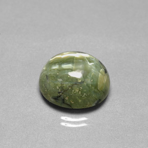 9.20克拉天然绿色蛇纹石，椭圆形切割，15.3×13.2毫米，不透明