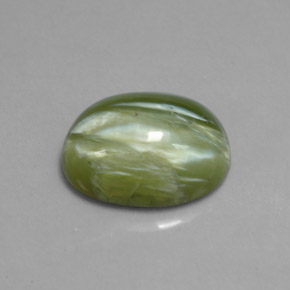 5.37克拉天然绿色蛇纹石，椭圆形切割，13.9×10毫米，不透明