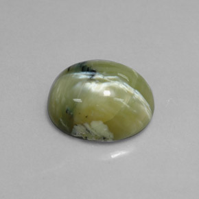 5.26克拉天然绿色蛇纹石，椭圆形切割，12.8×10.1毫米，不透明