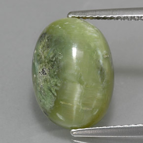 5.32克拉天然绿色蛇纹石，椭圆形切割，14×10.2毫米，不透明