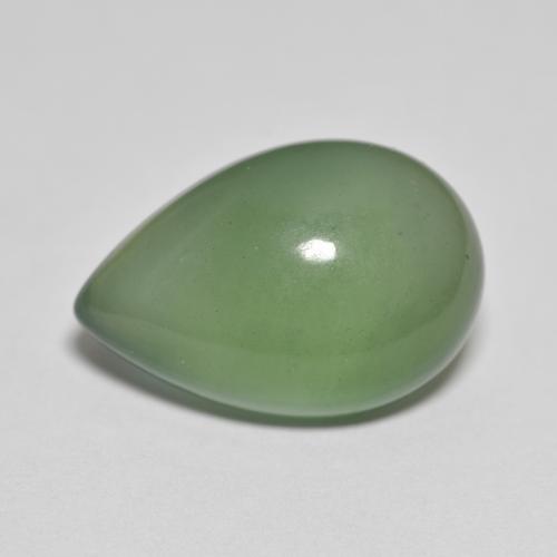 8.76克拉天然绿色蛇纹石，梨形，16.5×11.1毫米，半透明