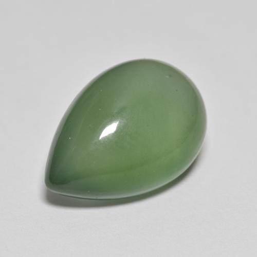 8.76克拉天然绿色蛇纹石，梨形，16.5×11.1毫米，半透明