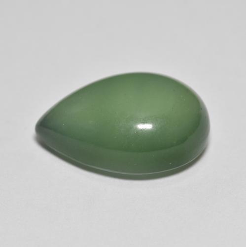 8.76克拉天然绿色蛇纹石，梨形，16.5×11.1毫米，半透明