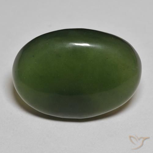 20.12ct 天然 暗绿色 蛇纹石, 椭圆形, 半透明