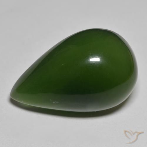 37.60ct 天然 暗绿色 蛇纹石, 梨形, 半透明
