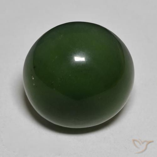 14.95ct 天然 暗绿色 蛇纹石, 圆形的, 半透明