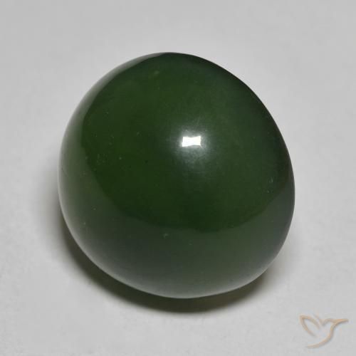 14.95ct 天然暗绿色蛇纹石, 圆形的, 半透明 14.95ct 天然暗绿色蛇纹石, 圆形的, 半透明