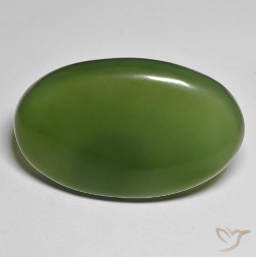 44.39ct 天然 暗绿色 蛇纹石, 椭圆形, 半透明