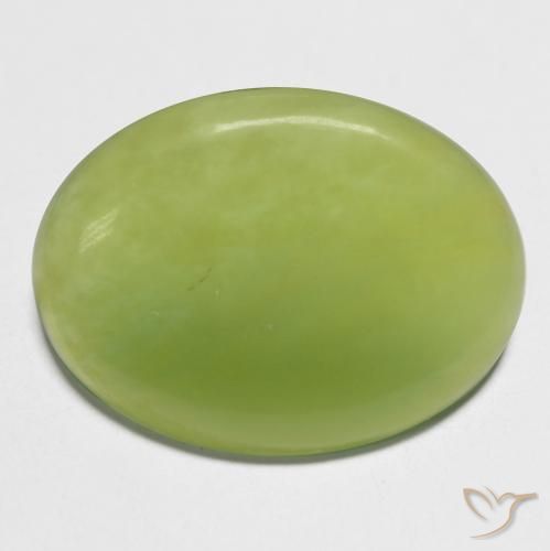 11.78ct 天然 浅活泼的绿色 蛇纹石, 椭圆形, 半透明