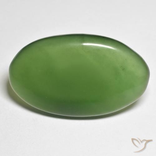 28.51ct 天然 森林绿 蛇纹石, 椭圆形, 半透明