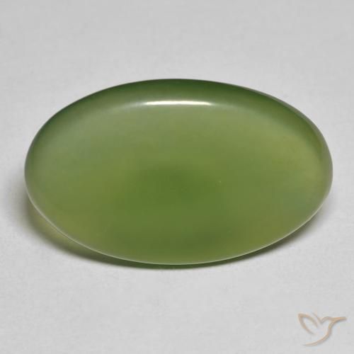 11.43ct 天然 暗绿色 蛇纹石, 椭圆形, 半透明