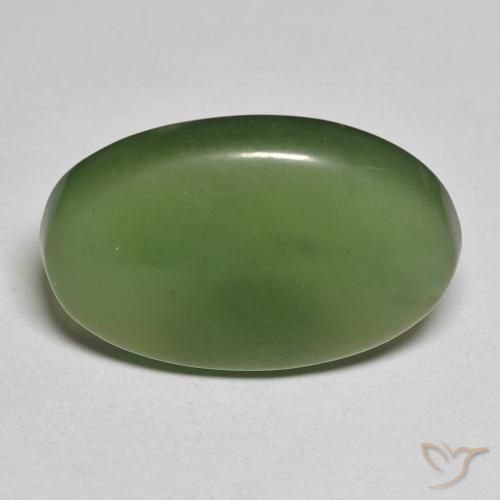 13.43ct 天然 暗绿色 蛇纹石, 椭圆形, 半透明