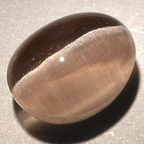 3.56克拉天然棕色Sillimanite Cat's Eye，透明，9.3×7.1毫米，透明/半透明