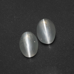 天然烟熏色Sillimanite Cat's Eye，椭圆形切割，7×4.7毫米，半透明