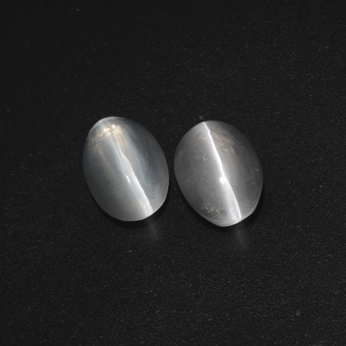 2.32天然灰色Sillimanite Cat's Eye，椭圆形切割，7.6×5.1毫米，半透明