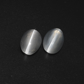 2.32天然灰色Sillimanite Cat's Eye，椭圆形切割，7.6×5.1毫米，半透明