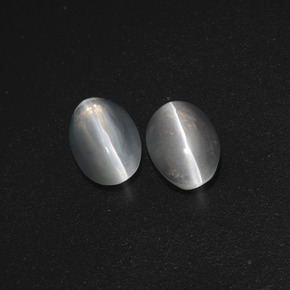 2.32天然灰色Sillimanite Cat's Eye，椭圆形切割，7.6×5.1毫米，半透明