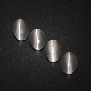 天然灰色Sillimanite Cat's Eye，椭圆形切割，7.1×4.6毫米，半透明