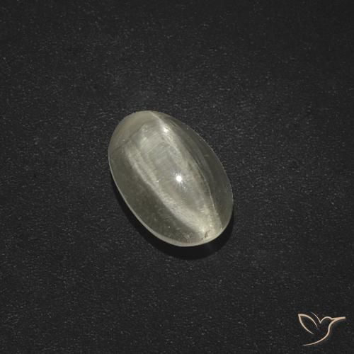 1.91ct 天然 暖白 硅线石猫眼, 椭圆形, 半透明