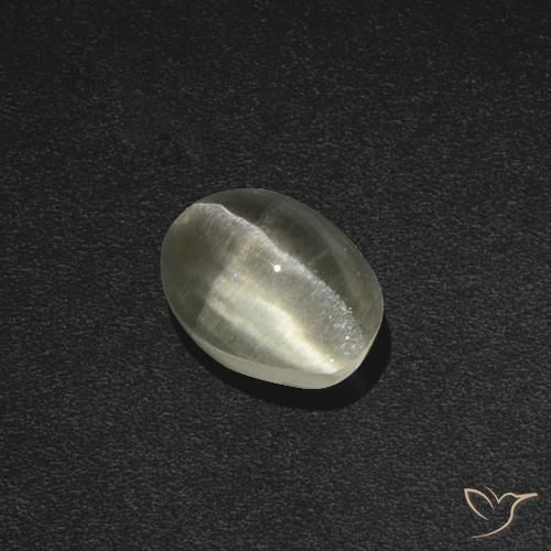 1.84ct 天然 暖白 硅线石猫眼, 椭圆形, 半透明