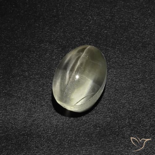 2.87ct 天然 暖白 硅线石猫眼, 椭圆形, 半透明
