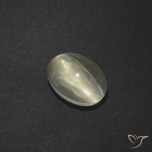 1.73ct 天然 暖白 硅线石猫眼, 椭圆形, 半透明