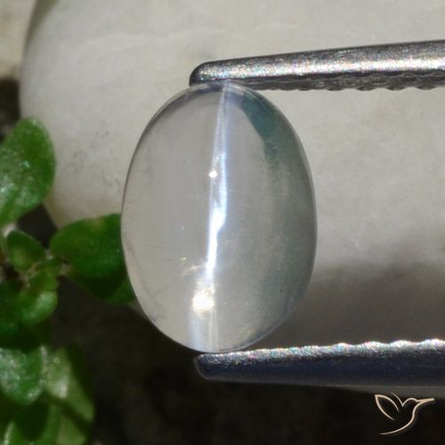1.47ct 天然 白色 硅线石猫眼, 椭圆形, 透明