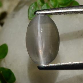 1.20克拉天然硅线石猫眼，椭圆形切割，透明