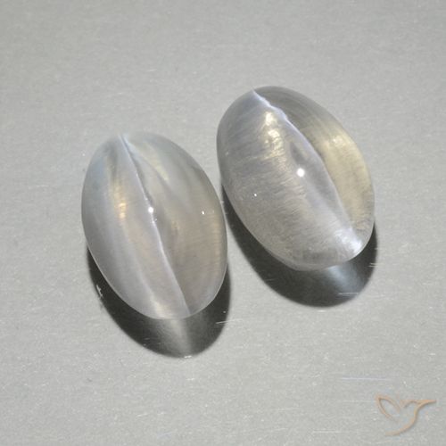 2.25ctw 天然 暖白 硅线石猫眼, 椭圆形, 透明
