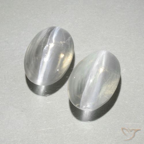 2.00ctw 天然 白色 硅线石猫眼, 椭圆形, 透明