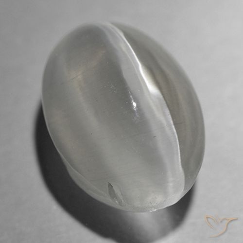 1.43ct 天然 非常浅灰色 硅线石猫眼, 椭圆形, 透明