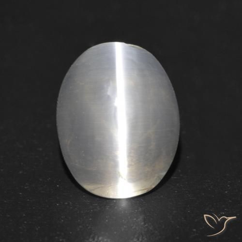 1.24ct 天然 暖白 硅线石猫眼, 椭圆形, 透明
