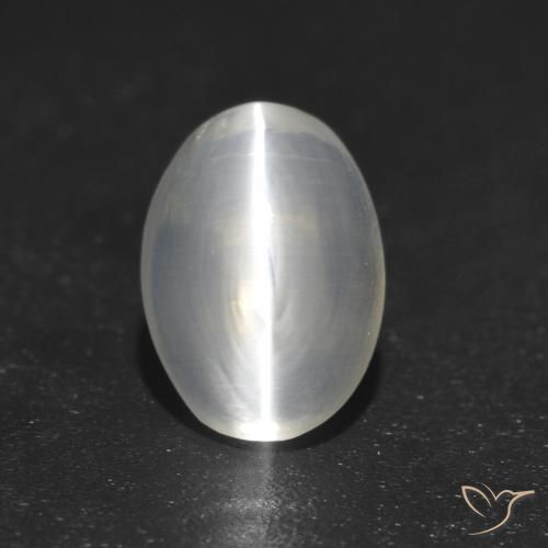 1.21ct 天然 白色 硅线石猫眼, 椭圆形, 透明