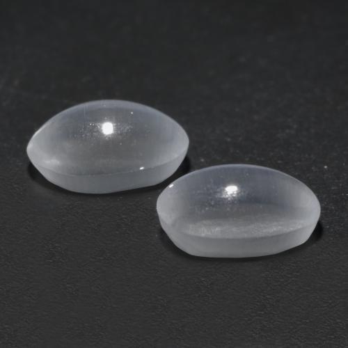 2.45天然白色Sillimanite Cat's Eye，椭圆形切割，7.7×5毫米，透明