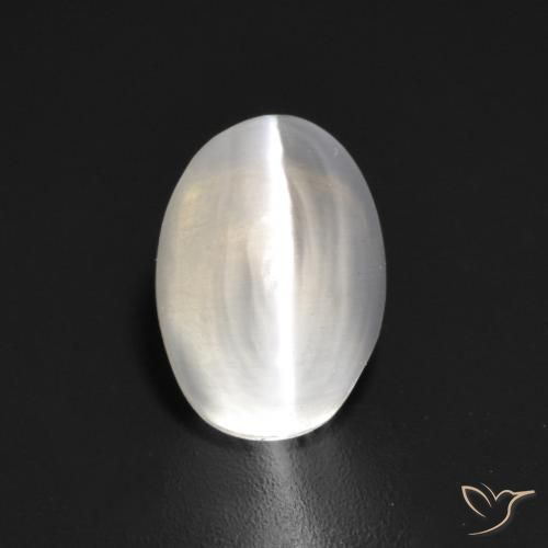 1.55ct 天然 白色 硅线石猫眼, 椭圆形, 透明