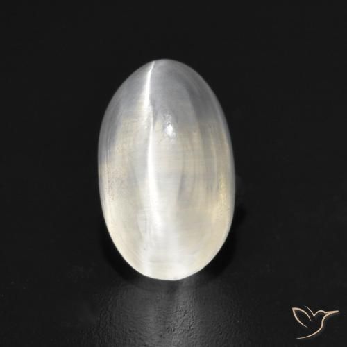 1.45ct 天然 非常浅灰色 硅线石猫眼, 椭圆形, 透明