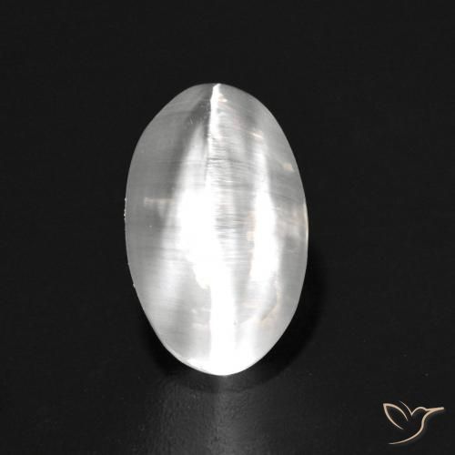 1.42ct 天然 白色 硅线石猫眼, 椭圆形, 透明