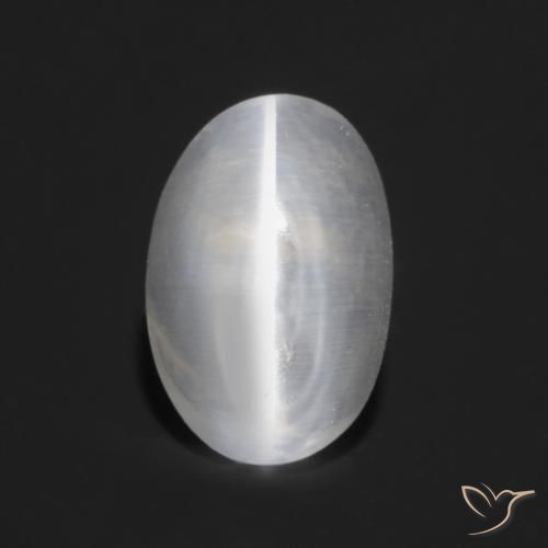 1.23ct 天然 非常浅灰色 硅线石猫眼, 椭圆形, 透明