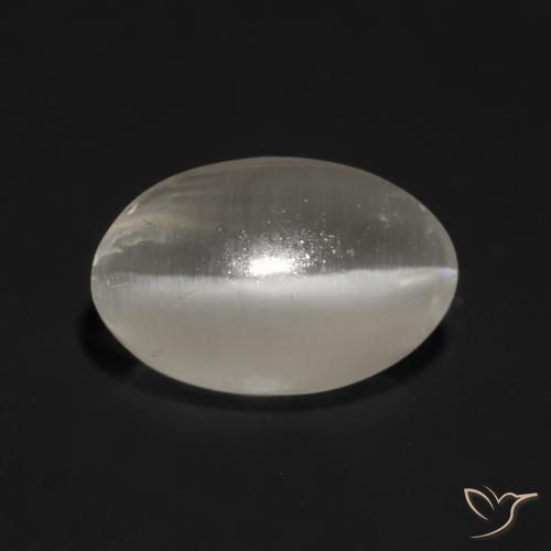 1.03ct 天然 非常浅灰色 硅线石猫眼, 椭圆形, 透明
