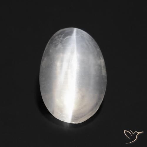 1.05ct 天然 非常浅灰色 硅线石猫眼, 椭圆形, 透明