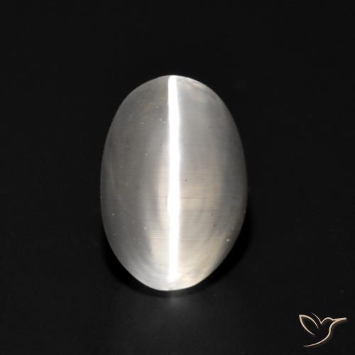 1.07ct 天然 白色 硅线石猫眼, 椭圆形, 透明