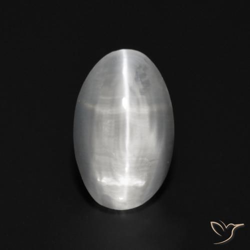 1.15ct 天然 白色 硅线石猫眼, 椭圆形, 透明