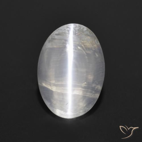1.28ct 天然 非常浅灰色 硅线石猫眼, 椭圆形, 透明