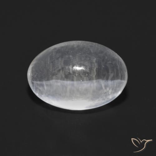 1.49ct 天然 清晰的白色 硅线石猫眼, 椭圆形, 透明