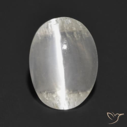 1.47ct 天然 非常浅灰色 硅线石猫眼, 椭圆形, 透明